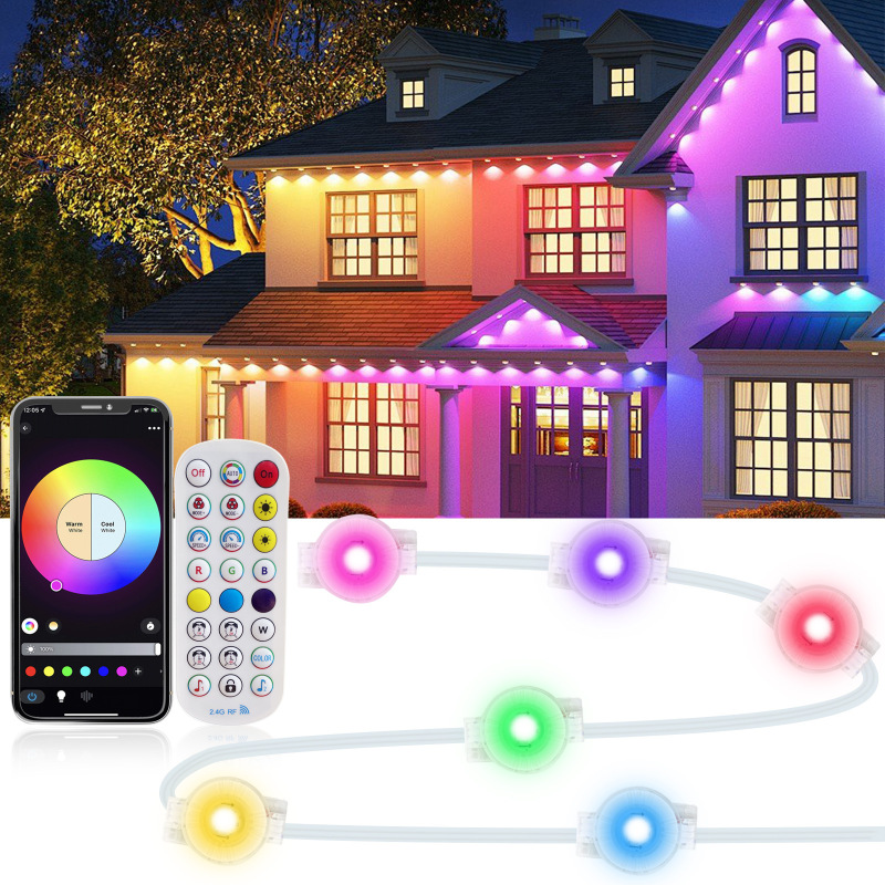 LED屋檐灯带户外防水氛围灯串幻彩RGB亚马逊跨境电商 外贸爆款|undefined