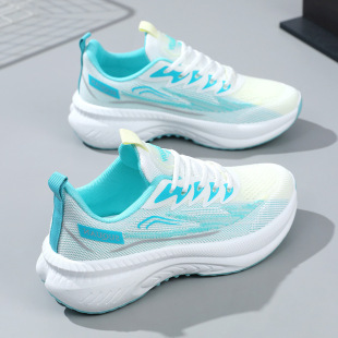 2025 New Feiwei Sports Shoes Thick Sole Fashion Breathable Lightweight Women's Shoes Outdoor Casual Trbottomy Shoes Women's Cross-Border Wholesale