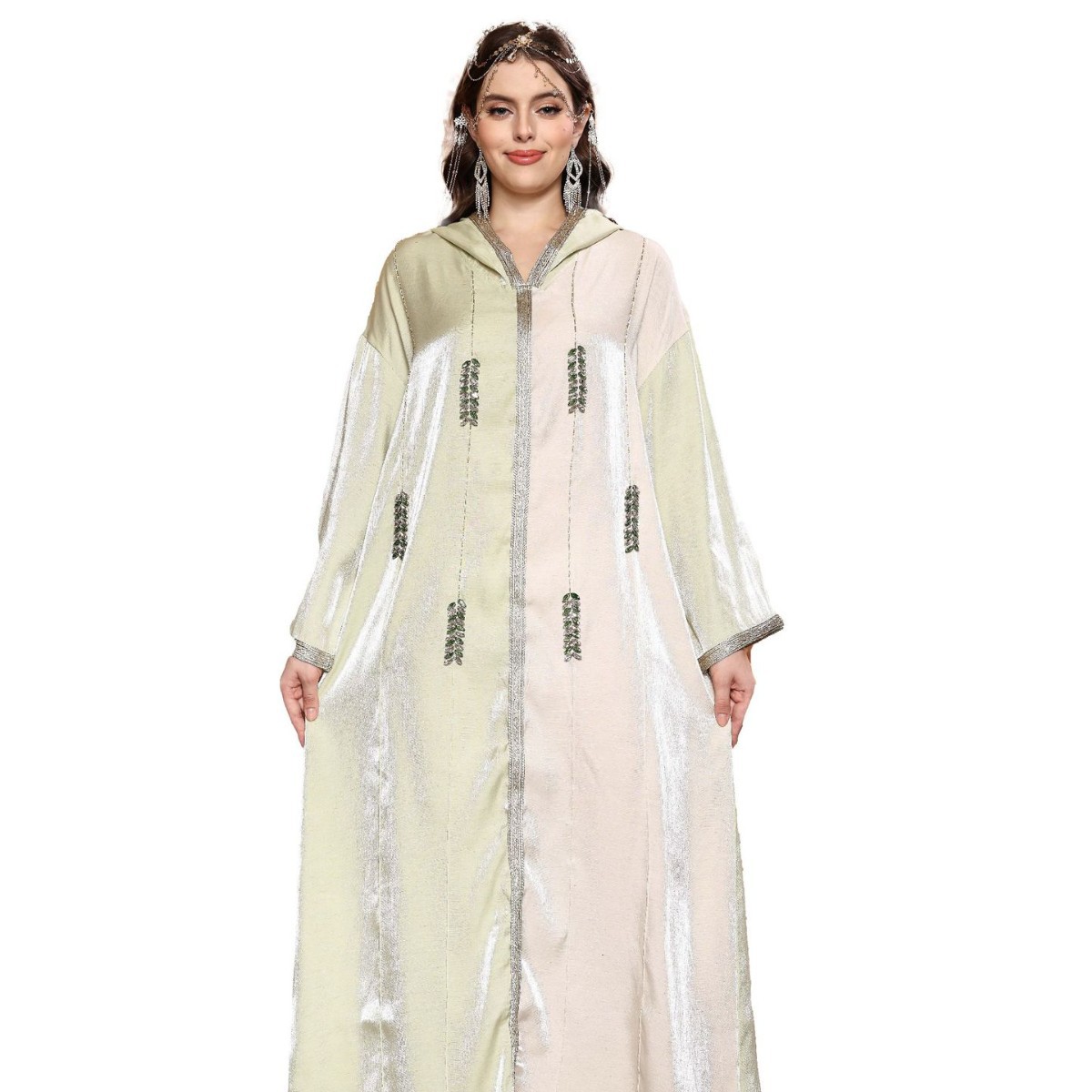 25015 Middle Eastern Headscarf, Arab Muslim Robe, Foreign Trade Abaya, Cross-border New High-end Dress_ecoleips.com