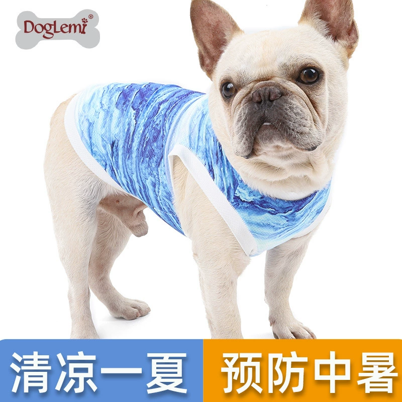 Трансграничный ледяной жилет для домашних животных Летняя дышащая одежда для домашних животных Холодное чувство Летняя одежда с защитой от жары и охлаждения Одежда для кошек Dou