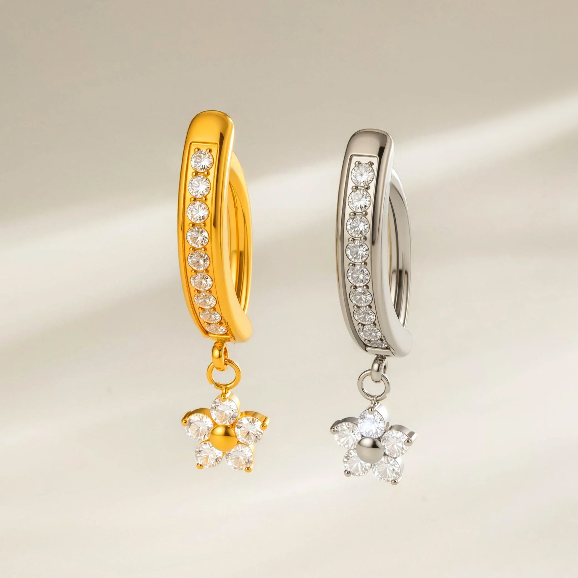 Blumen-bauchnabelpiercing Aus Titanlegierung Mit Anhänger_voghion.com