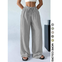 R 31336 Color block stripe wide leg pants ײɫ���Ƹ������ȿ�
