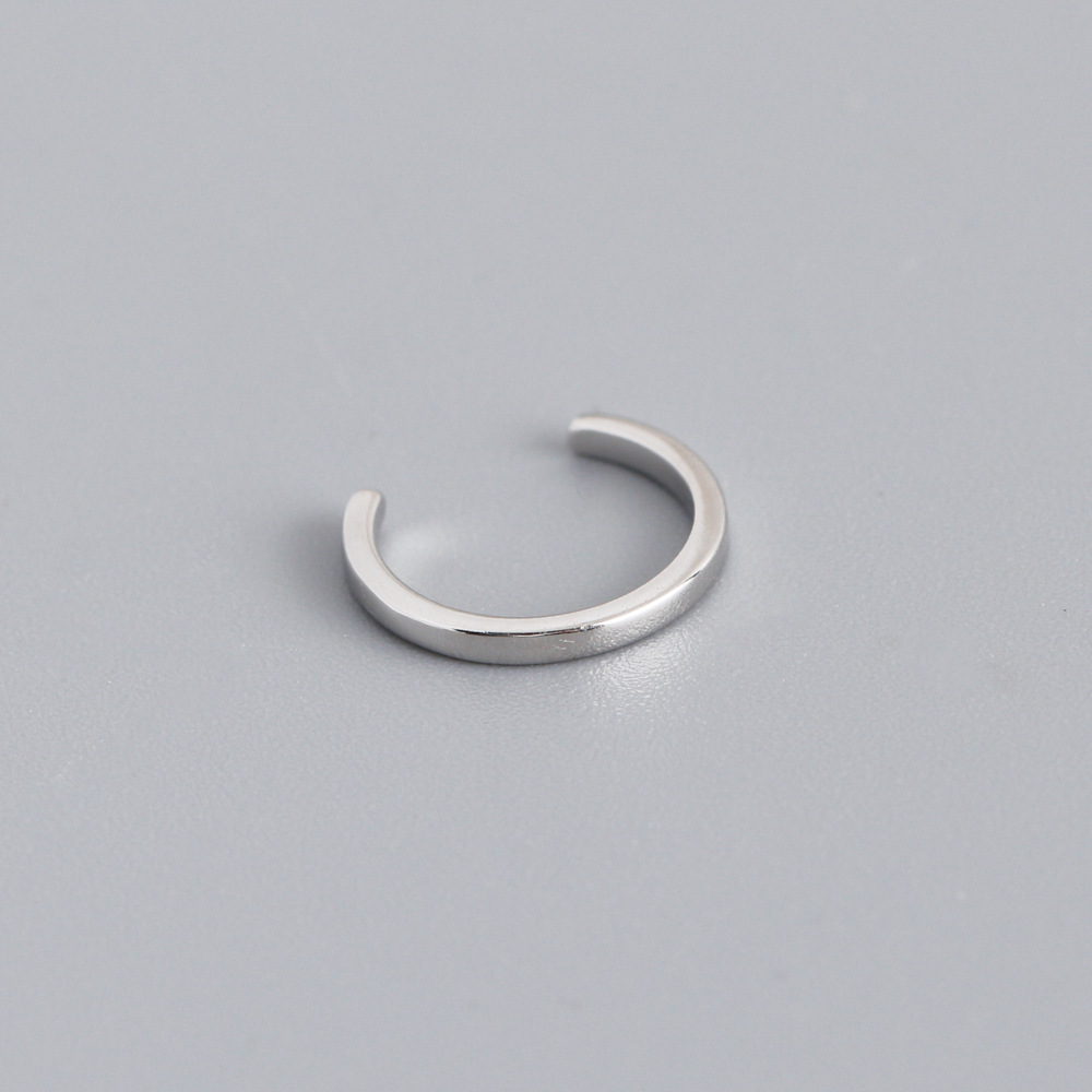 1 قطعة أسلوب بسيط شكل C تلميع الفضة الاسترليني مشابك الأذن display picture 4