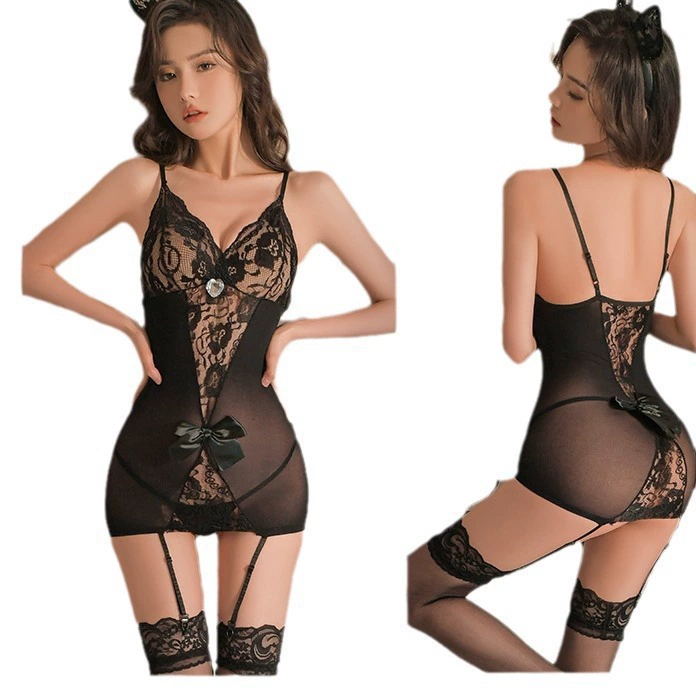 樊蕾 Прозрачное нижнее белье, sexy колготки, единый комплект пижамы