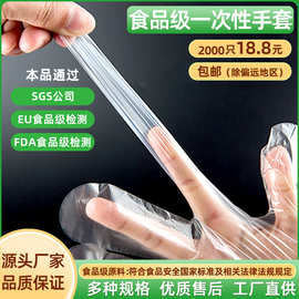 食品级一次性塑料手套 美容美发餐饮用塑料手套 防油透明加厚手套