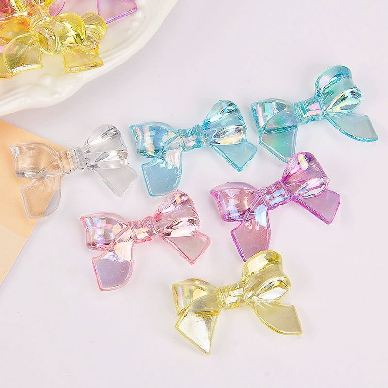 Аксессуары для кремового клея Прозрачный красочный бант Чехол для мобильного телефона Материал ручной работы Шпилька Аксессуары для волос