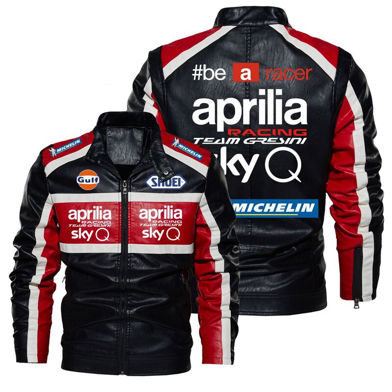 2023 new motorcycle style f1 leather jacket skyq theme leather jacket spring and autumn cross-border coat leather jacket