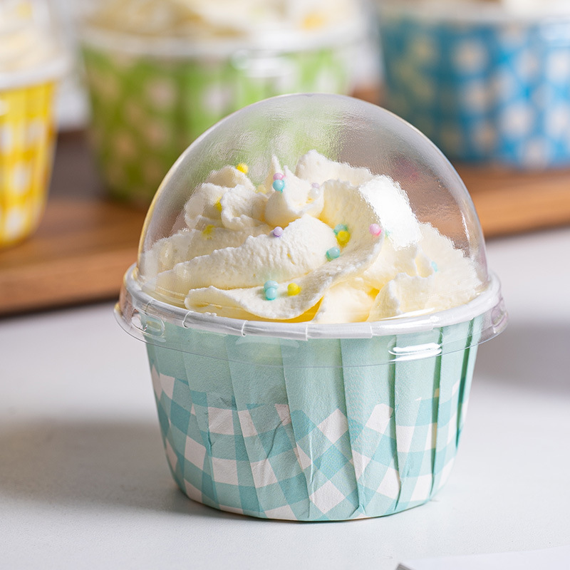 Large Cupcakes Mephin Cup High Temperature Oven Baking Paper Mephin with Lid Madeleine Paper Cup