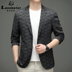 Leisibert Suit Spring and Autumn New Men's Casual Suit Korean Style Slim Fit Suit Men's Printed Suit Top