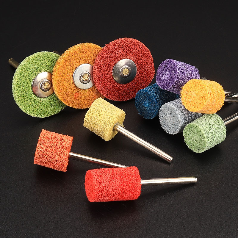 打磨不锈钢的专用磨头金属抛光直磨机带柄纤维尼龙磨头内圆磨头