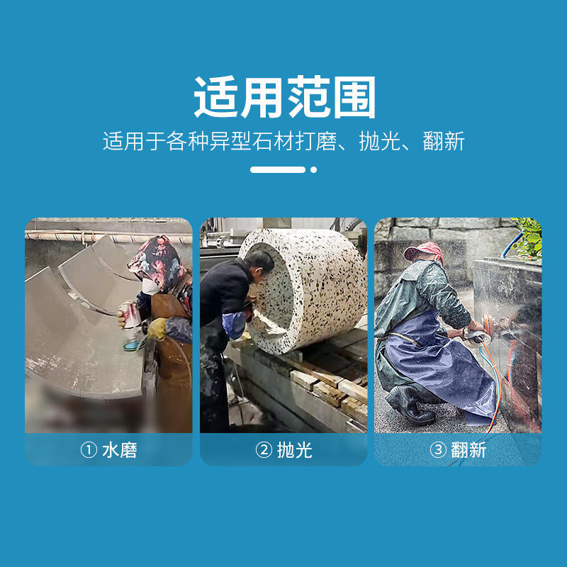 Losa de pulido de agua en forma de arco de 2 pulgadas Losa de pulido suave de diamante Losa de pulido de fondo cóncavo de forma especial de piedra curva de arco