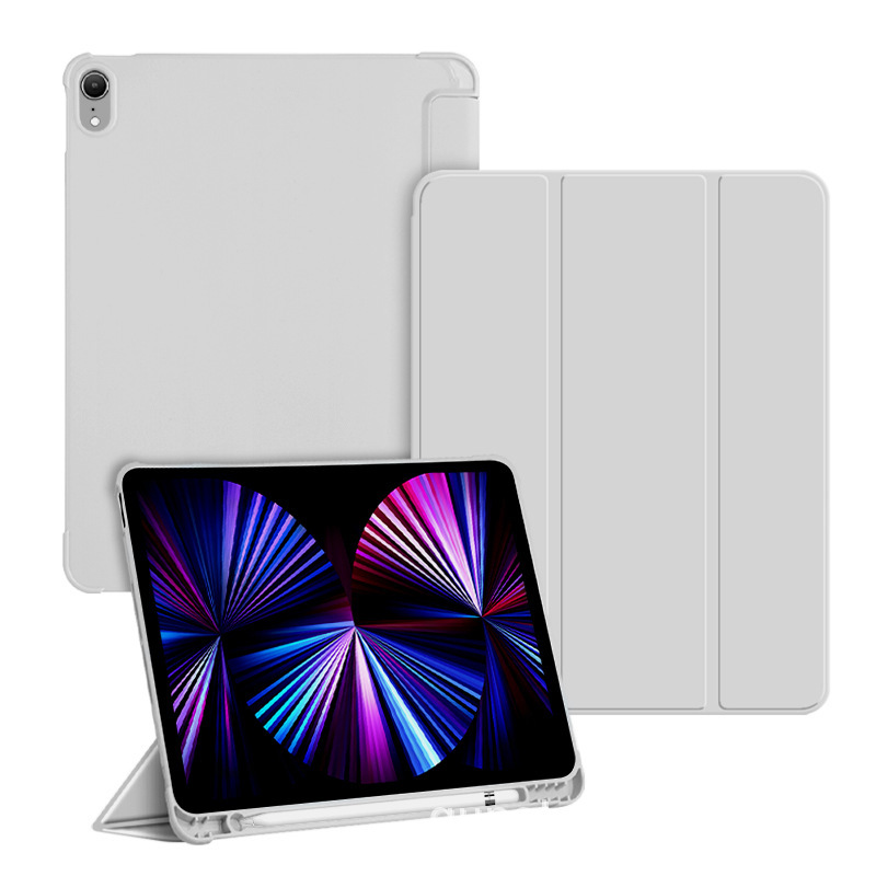 Ipad保護カバーpro10.5ペン付き溝10.2磁気吸引air 5皮カバーmini6三つ折りtpuソフトケース|undefined