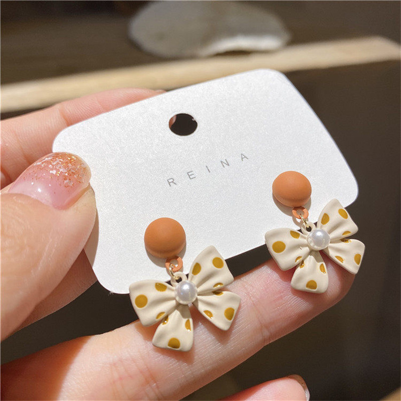 Modern Style Sweet Bow Knot Imitation Pearl Alloy Plating Women's Drop Earrings display picture 4