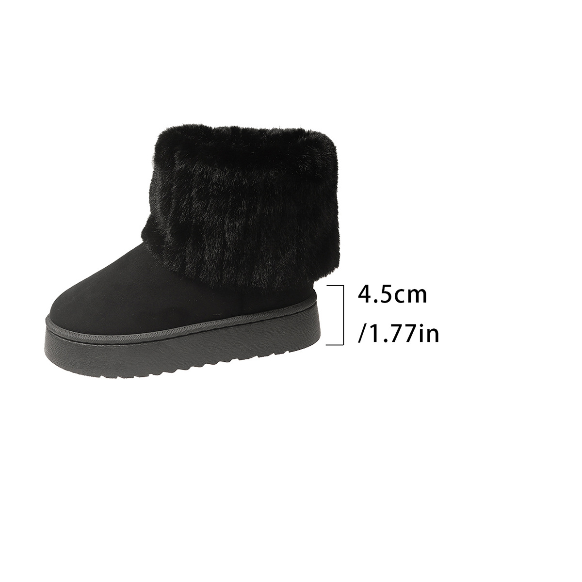 New thick bottom round head fur pants boots short Le network red casual all-match female snow boots_voghion.com