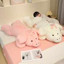 创意蝴蝶结软萌趴趴猪毛绒玩具超大号可爱床上趴姿动物公仔布娃娃