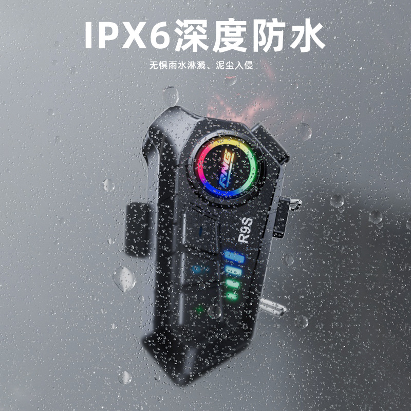 Casco de Motocicleta R9S de la Marca RNG con Auriculares Bluetooth, Resistente al Agua y al Polvo, RGB Colorido, Casco Integral con Luces RGB Deslumbrantes