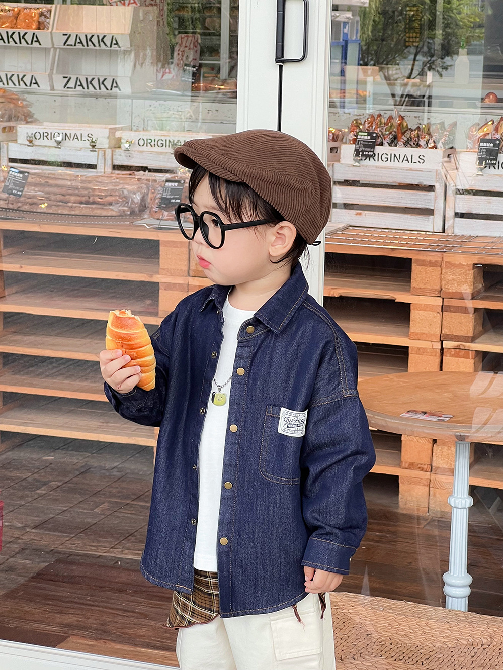 Autumn children's retro denim shirt for boys