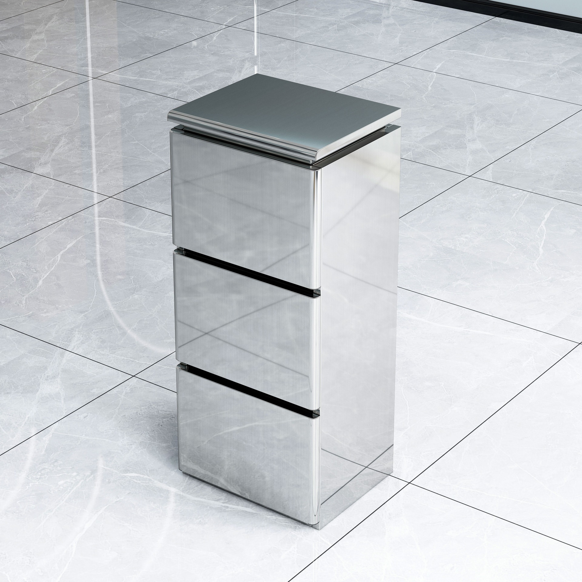 30_아크 버전 3포켓 실버 스테인레스 스틸-78x30x40cm