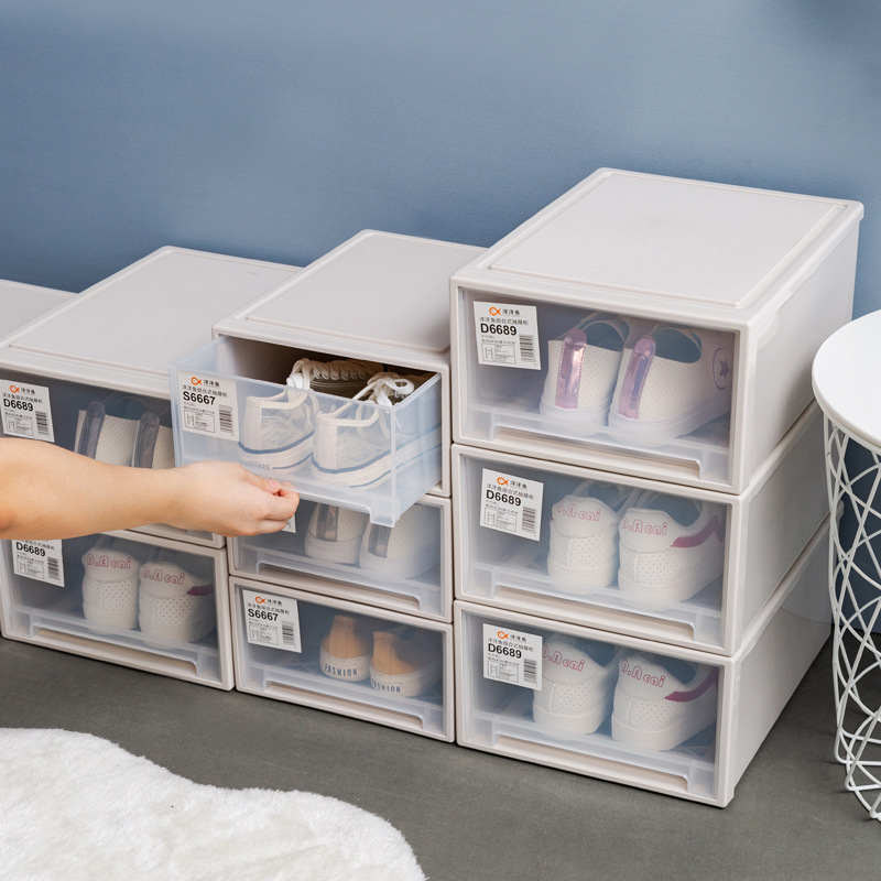 Shoe box storage box transparent basketball shoes assembly shoe cabinet magnetic suction shoe box full hard home drawer