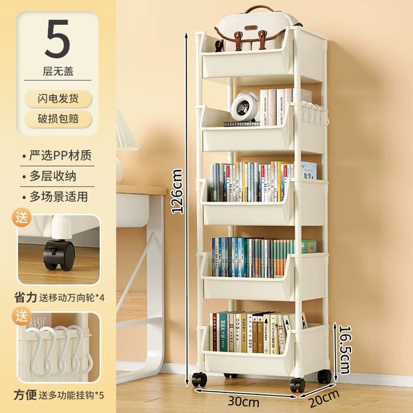 5-layer opening style-cream white + universal wheel