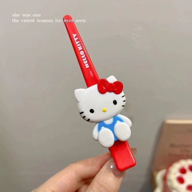 Заколки-шпильки Hello Kitty, милые клипсы с персонажем, 1–4 шт цветные мультяшные зажимы