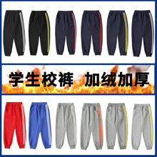一件代发2020新款男童女童冬裤中大童儿童加绒运动裤小孩加厚棉裤