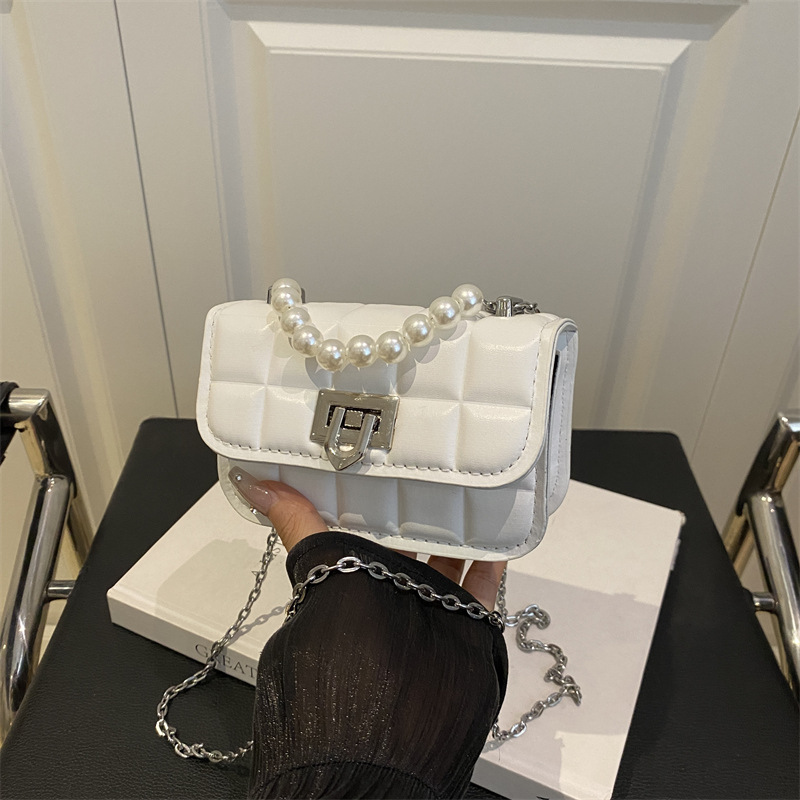 Elegante borsa a tracolla piccola a quadri per donna versatile_voghion.com