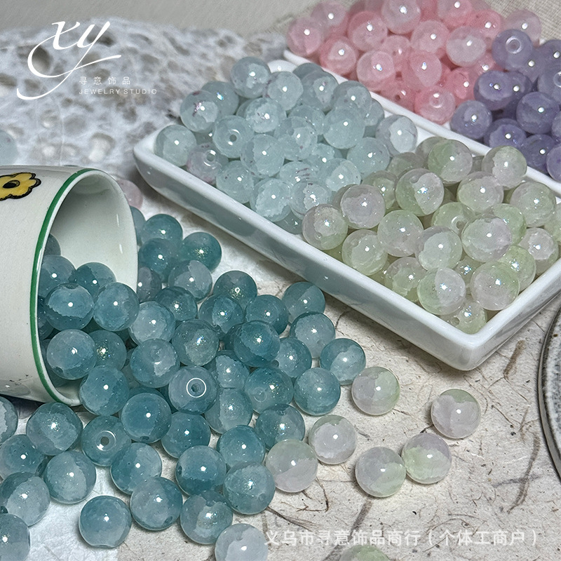 10mm vidrio jade esmaltado cuentas de vidrio sueltas cuentas graduadas DIY pulseras joyas materiales de alta calidad
