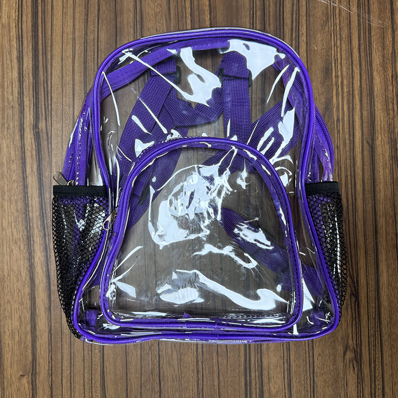 Amazon transfronteriza de PVC transparente mochila hombre y mujer estudiante al aire libre portátil de gran capacidad Mochila deportiva de moda