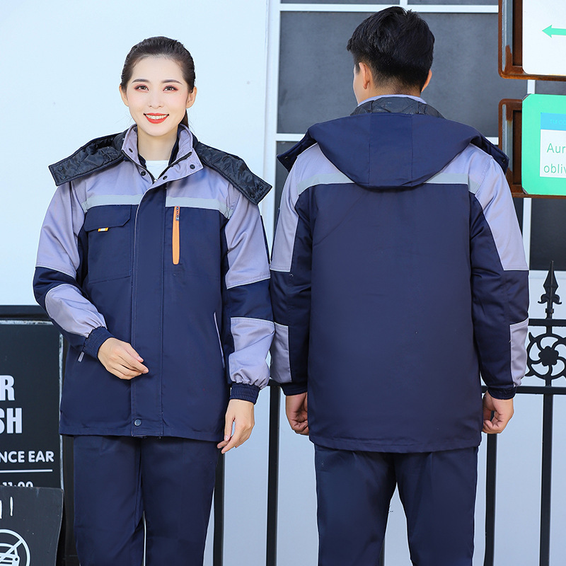 冬の綿服労働保護作業服は防寒服の綿入れのコートを取り外して耐摩耗性のある男性が綿入れを厚くしてカスタマイズすることができる|undefined