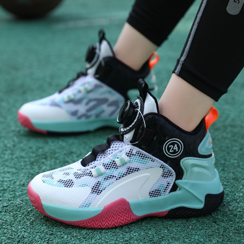 Tênis de basquete feminino respirável estilo moda casual_voghion.com