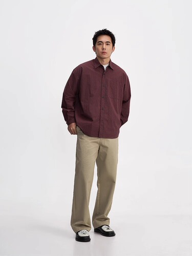 Japanese Retro Plaids Collar Long-Sleeve Shirt for Men, Spring and Autumn New Arrival Loose Fashion Casual Collar Shirt Outerwear