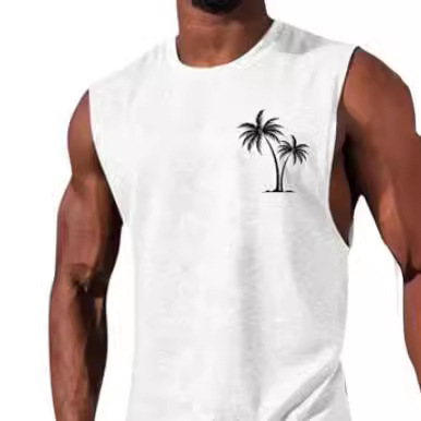 2025 Cross-border New Men's 3D Digital Printed Coconut Tree…