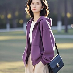 休闲新款韩版百搭卫衣外套女宽松春季休闲妈妈装上衣显瘦长袖大码