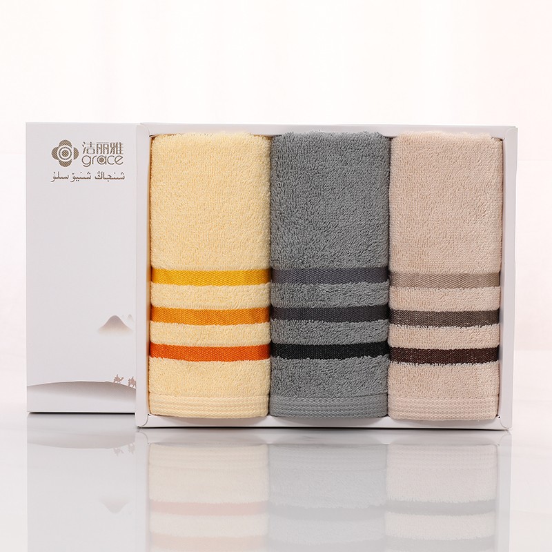 Jieliya Toalla de algodón puro tres Cajas de Regalo boda reunión actividades boda espalda mano regalo GRUPO DE LA EMPRESA Toalla de compra