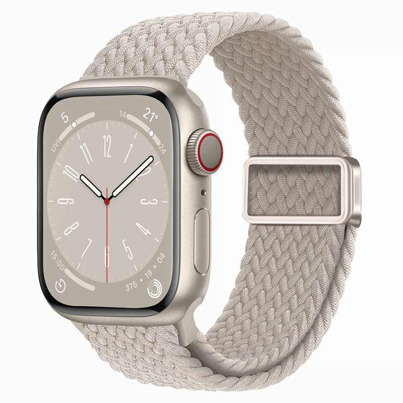 适用ApplewatchS11苹果表带磁吸扣尼龙弹力编织iwatch10手表表带|undefined