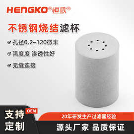 不锈钢烧结纳米级滤芯12*9*20单通30微米流体设备金属透气过滤杯
