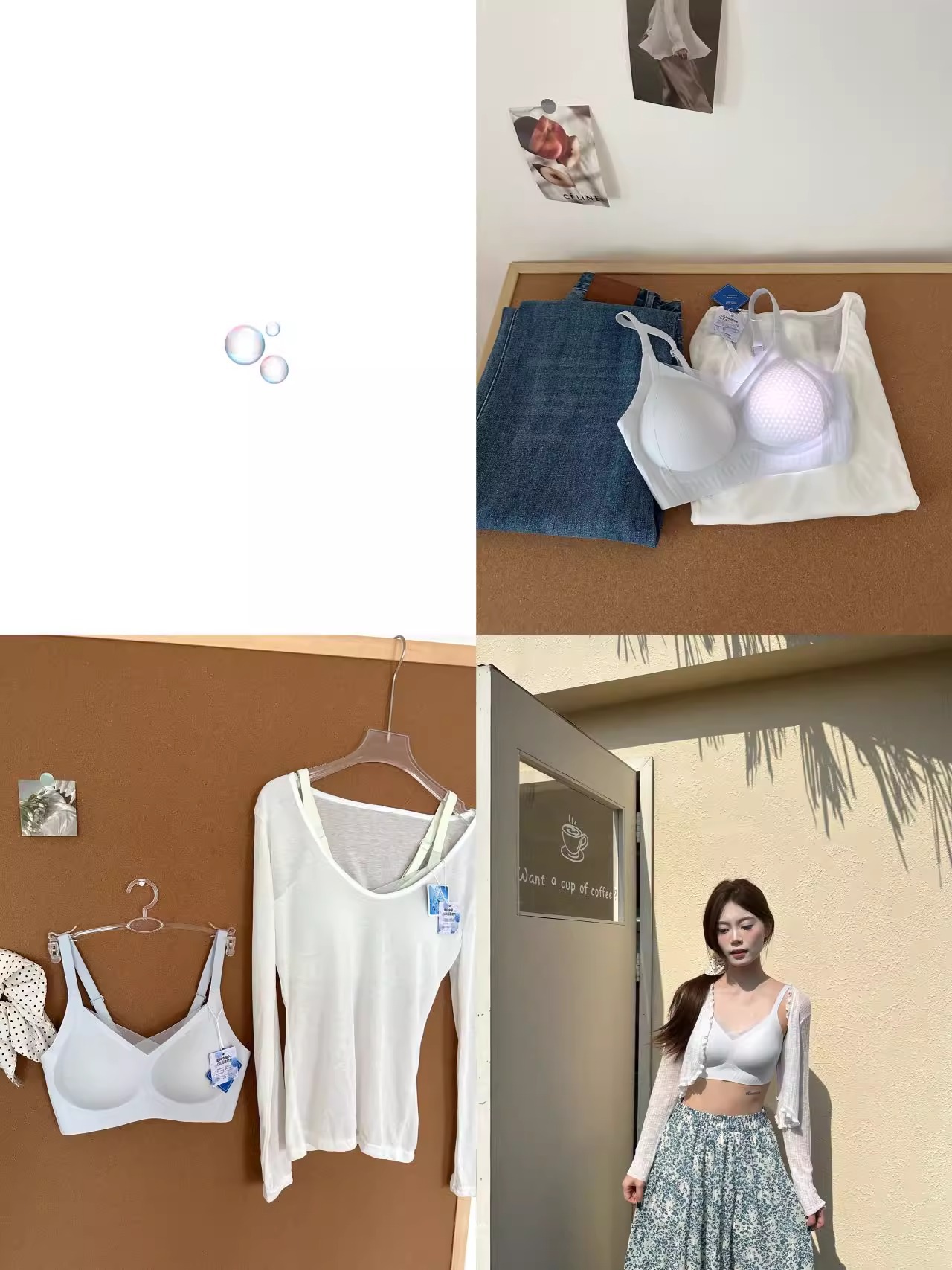 Taza delgada de verano totalmente fija para reunir ropa interior cómoda para mujer sin anillo de acero para recoger leche auxiliar, sujetador de piel de leche antiflacidez