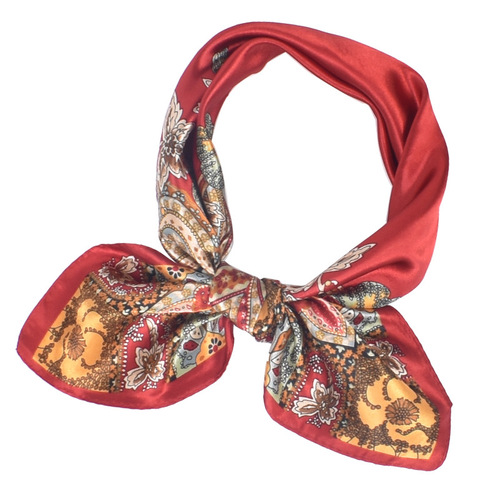 Cross-border new women's silk scarf printed satin 60 large cashew nut square scarf wholesale professional small square scarf