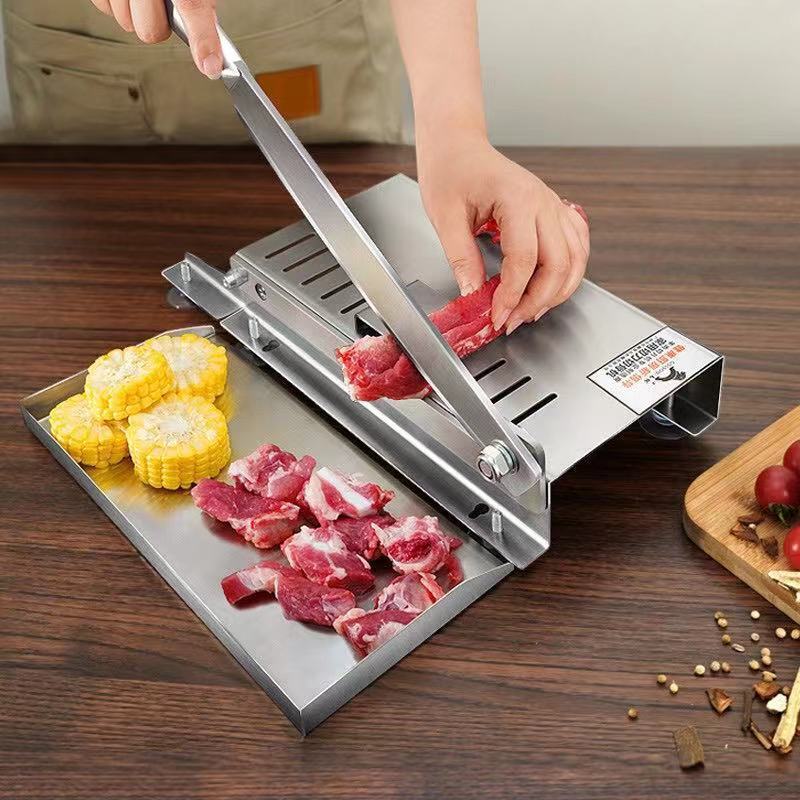 Mutton Slicer, Medicinal Material Cutting Machine, Household Guillotine Knife, Small Stainless Steel Meat Slicer, Multi-Functional Commercial Meat Slicer