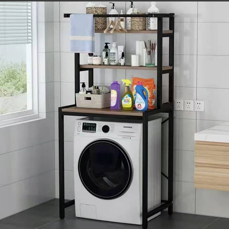 Lavadora rack de almacenamiento baño organizador rack balcón inodoro baño inodoro estante superior piso de almacenamiento