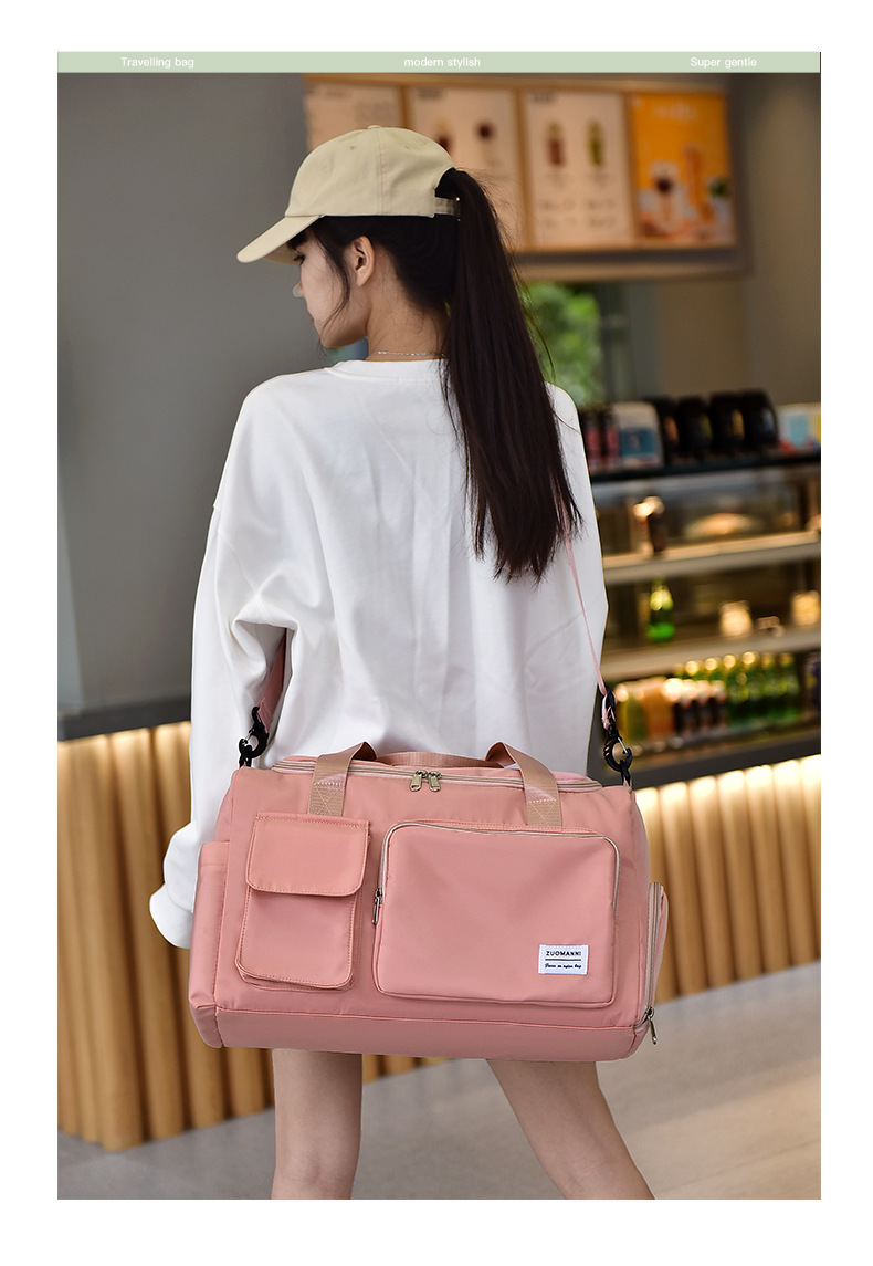 Square Shape Large Size Unisex Fashion Solid Color Nylon Waterproof Duffel Bags