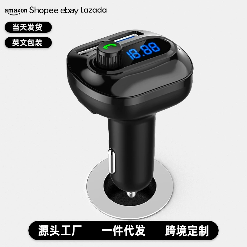 Автомобильный Bluetooth-плеер F06 с FM-трансмиттером, цифровым дисплеем, большим экраном, поддержкой TF-карт, функцией громкой связи и быстрой зарядкой QC3.0 для оптовых продаж.