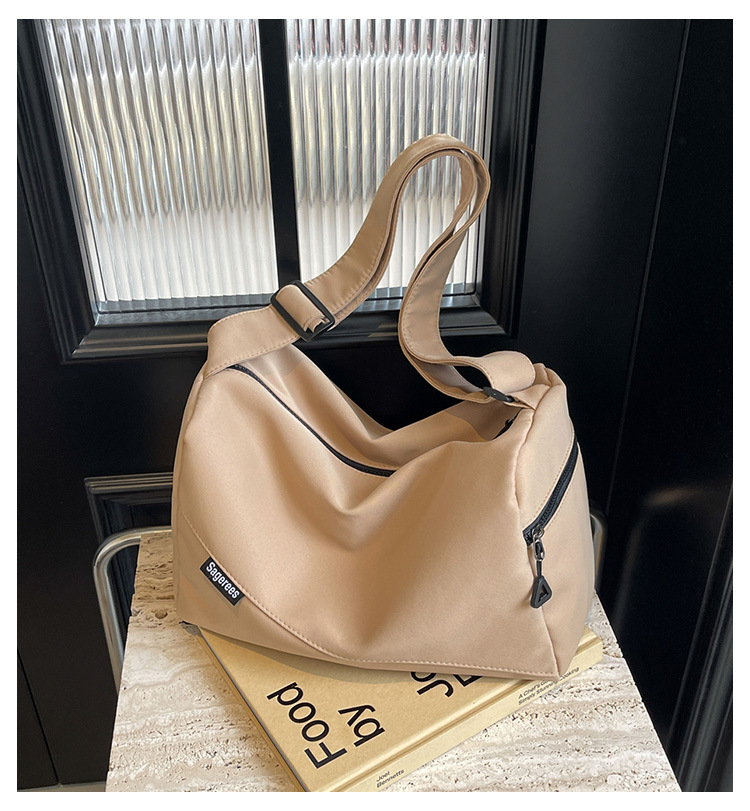 2025 summer new style simple and versatile university student solid color comfortable sports backpack shoulder bag men's lightweight crossbody bag women's