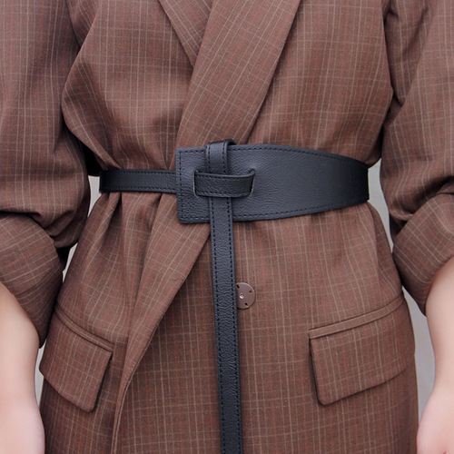 New coat belt Korean style simple style belt for women irregular buckle windbreaker knotted suit waist wide girdle