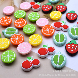 Cartoon Silicone Beads Fruit Series DIY Beaded Pen Making Cute New Hairpin Headband Jewelry Accessories Wholesale