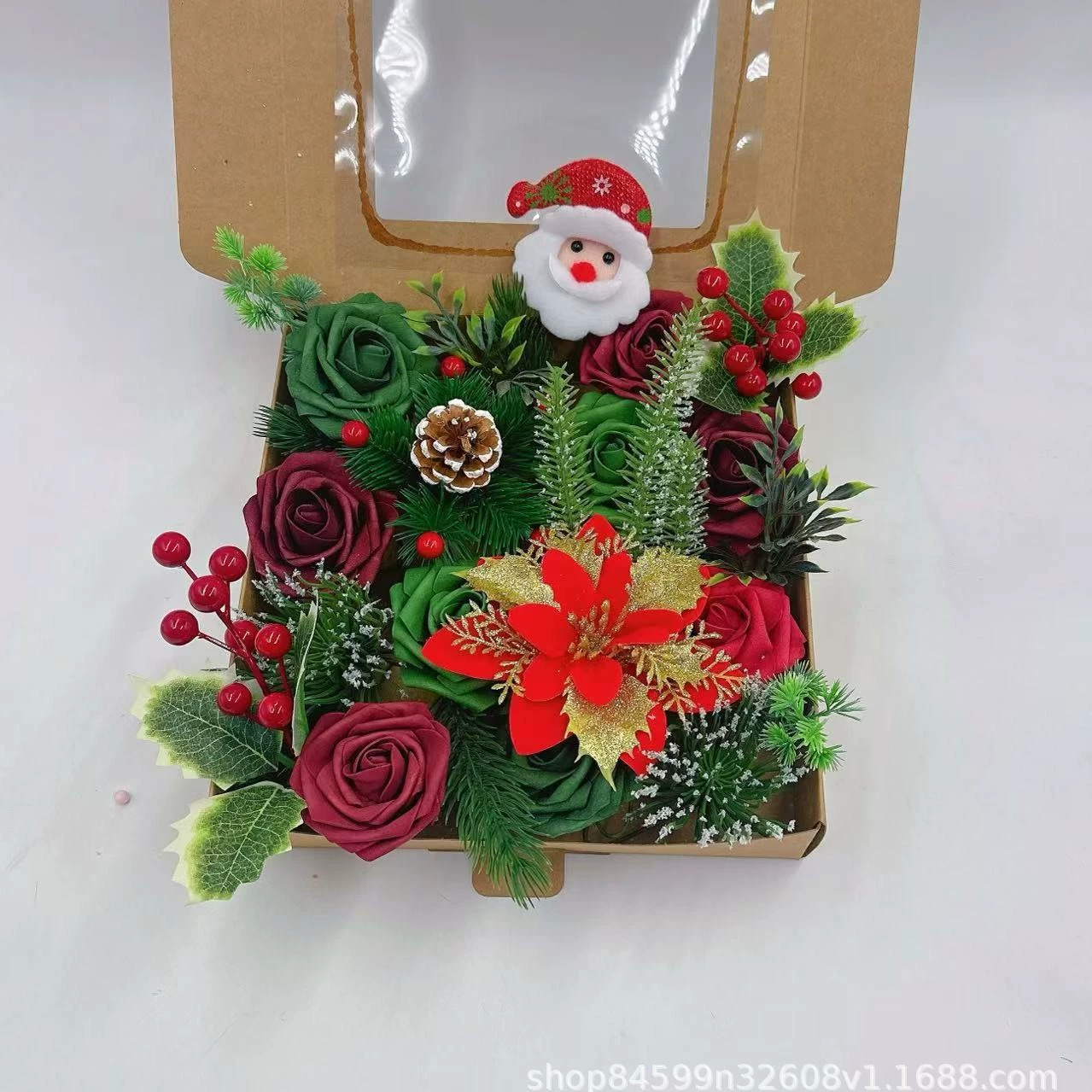 2024 Amazon imitation boxed flower European wedding bride bouquet wedding favors flower box DIY bouquet