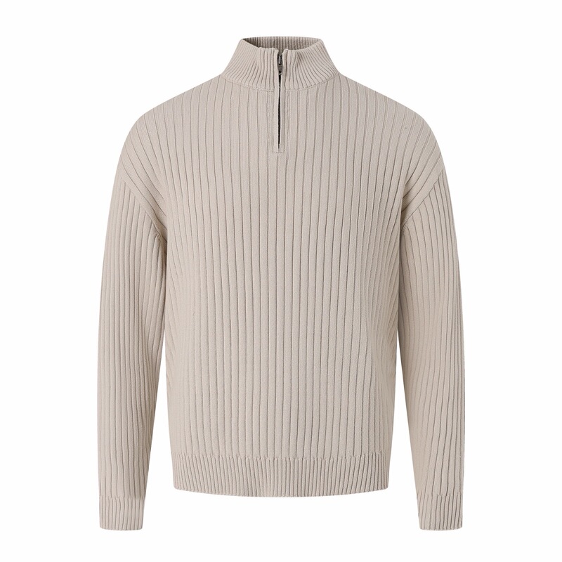 2026 Spring and Autumn New Casual Fashion Men's Half-Zip Sweater with Embroidered Letter Logo on the Back