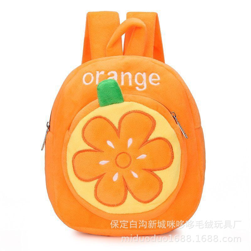 Cute Cartoon Plush Children's Bags, Kindergarten Backpacks for Boys and Girls, Travel Fruit Snack Backpacks