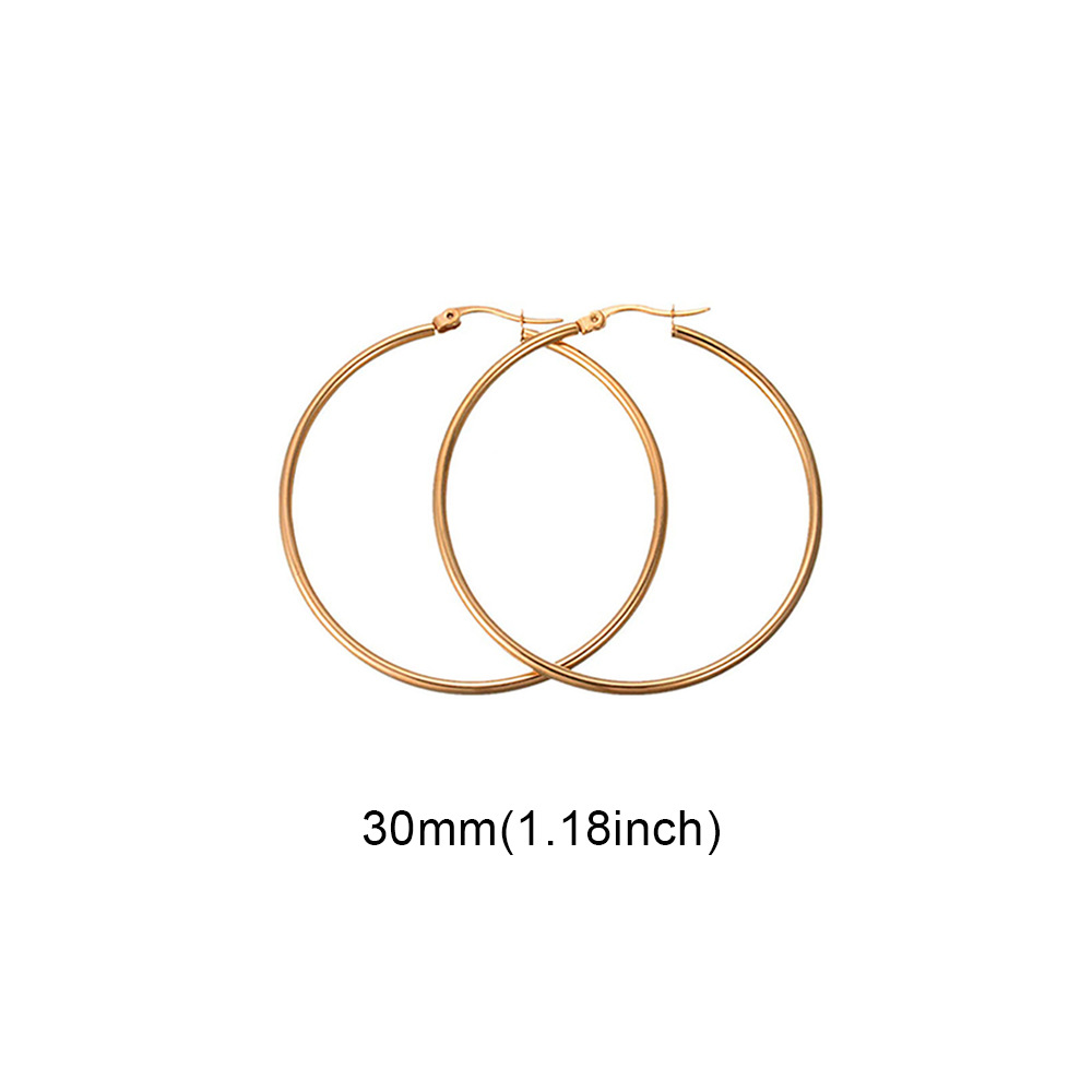 Fashion Solid Color Stainless Steel Hoop Earrings 1 Pair